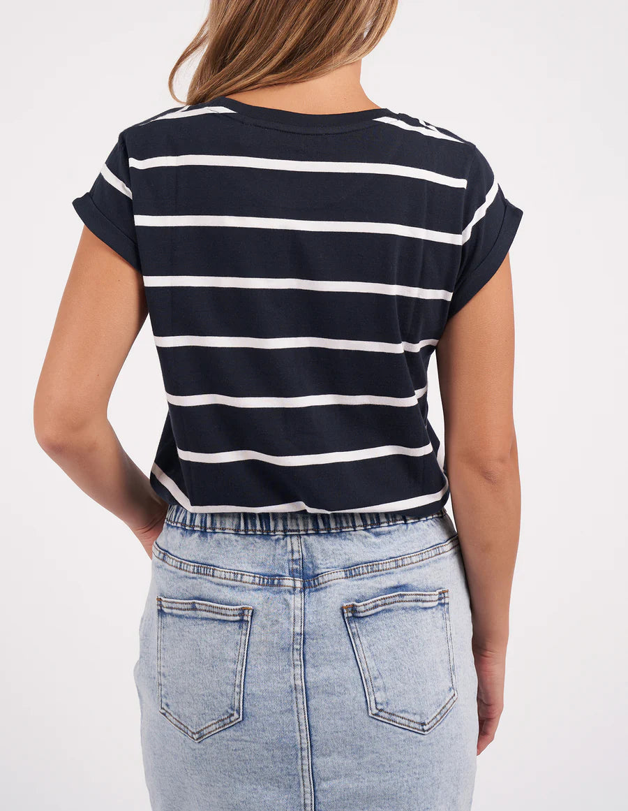 Foxwood Manly Tee Navy/ White Stripe