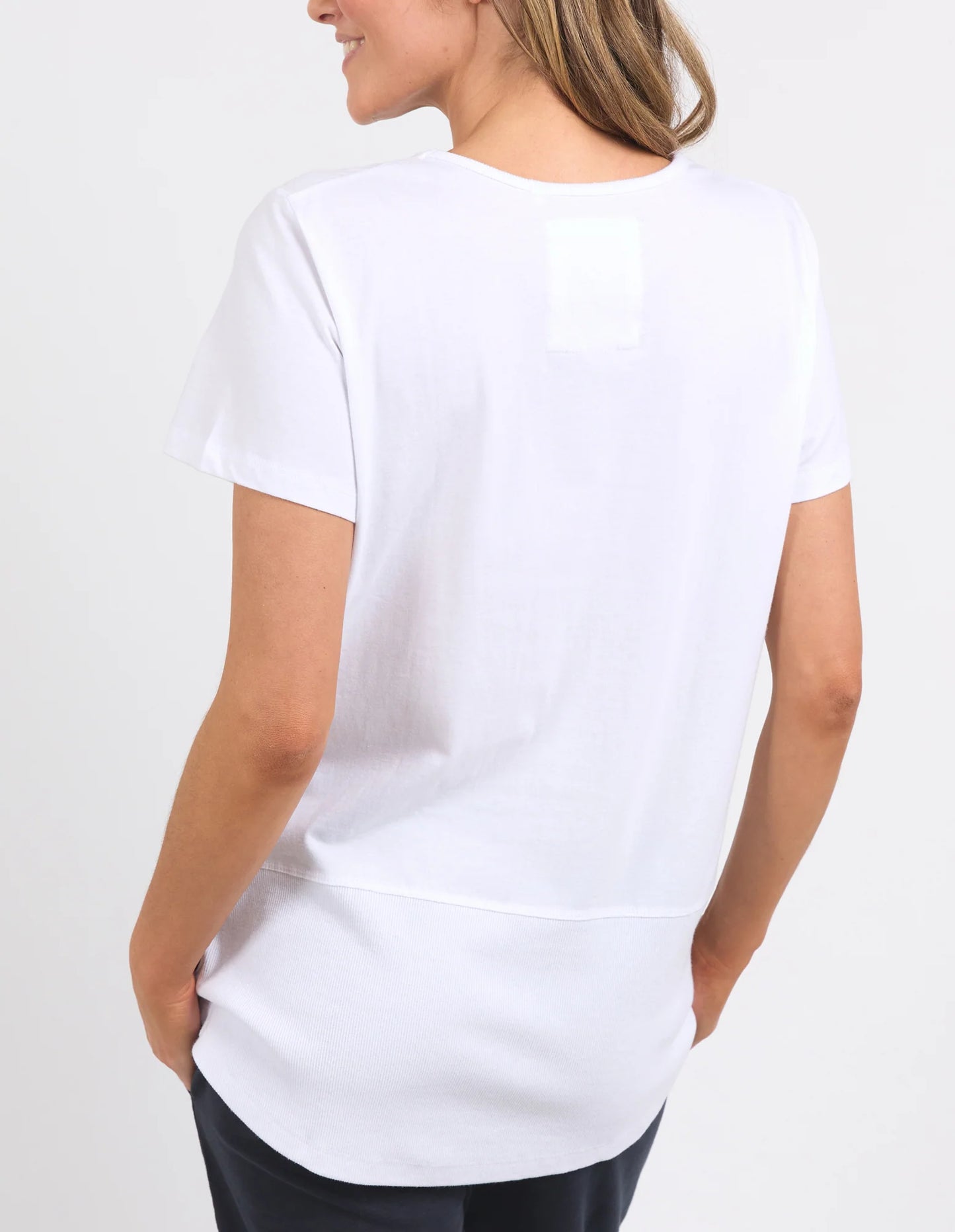 Elm Rib Short Sleeve Tee White