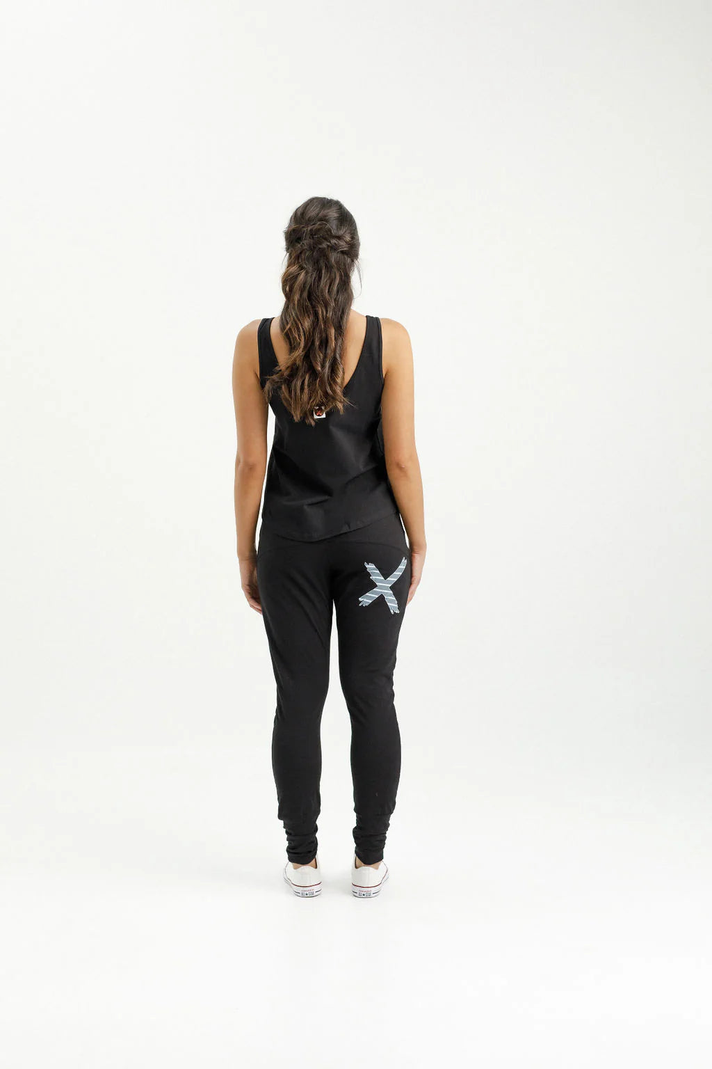 Home-lee Apartment Pants - Black with Stormy Stripe X