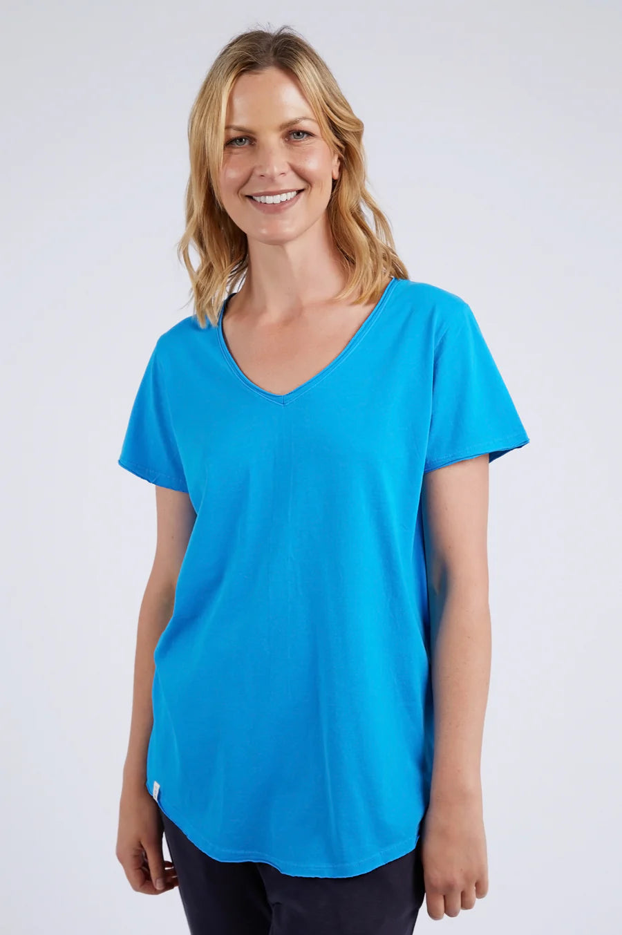 Elm Fundamental Vee Tee Ibiza Blue